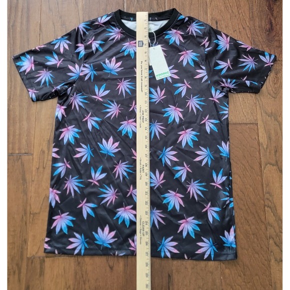 NWT Kronic Printing Weed Herb Psychedelic Leaf Unisex Multicolor Shirt Sz Small - Picture 4 of 5